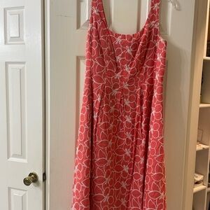 Nine West Pink Midi Sundress Sleeveless Scoop Neck